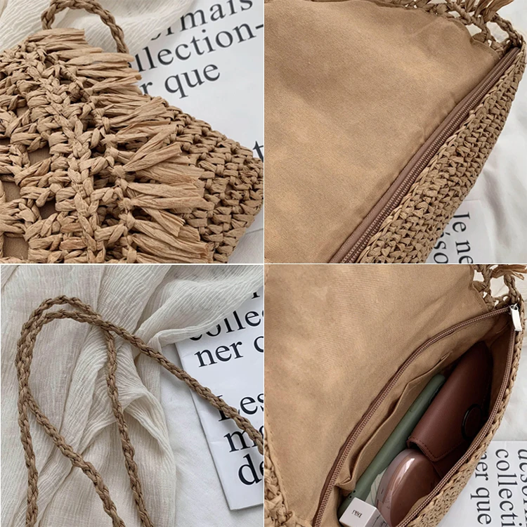 2020 Summer Boho Tassel Handmade Crossbody Bags Ladies Holiday Rattan