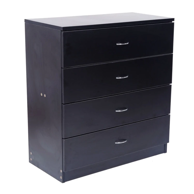 

US Warehouse Free Shipping Black Wood Simple 4-Drawer Dresser Size 66 x 33 x 73cm