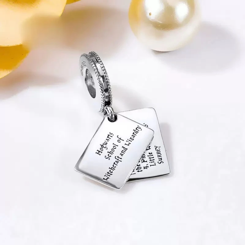 

2022 New 925 Sterling Silver Magic School Admission Letter Charm Bead For European Jewelry Charm Bracelets