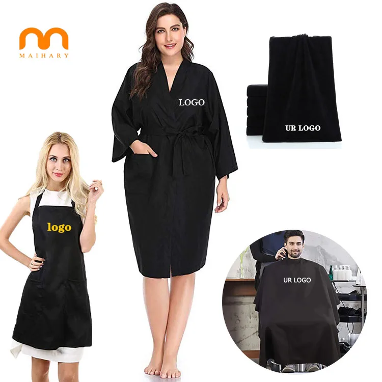 

cheaper hairdressing smock barber clients custom logo hair women spa beauty cutting salon robe gown kimono