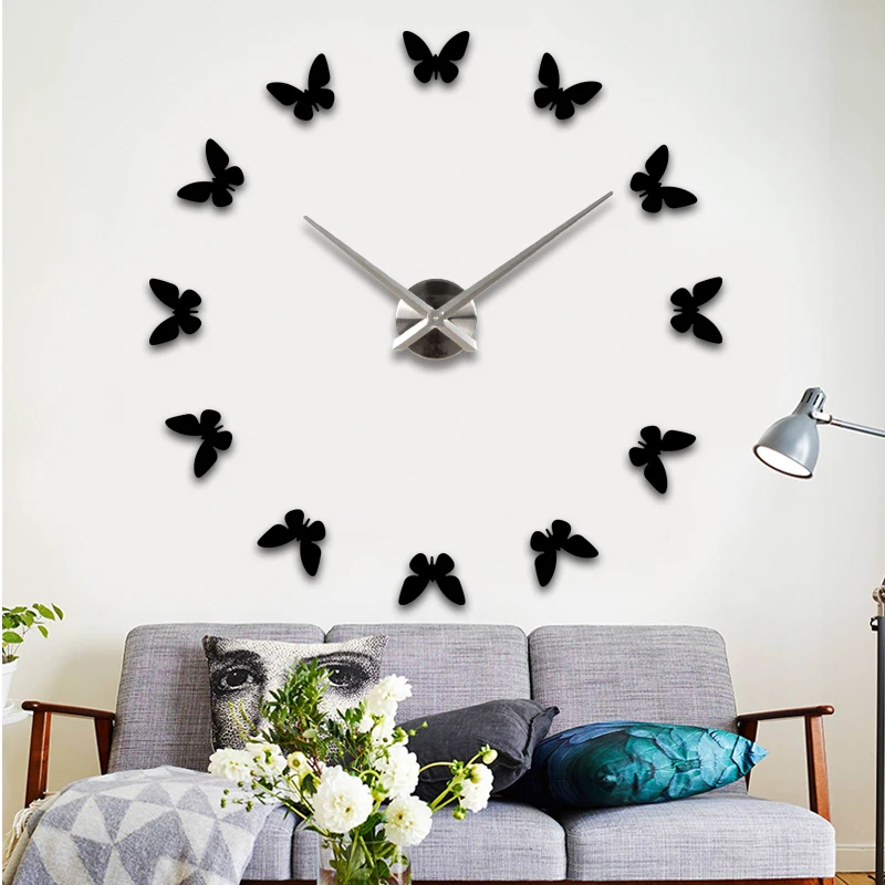 

Design Creative Acrylic Sticker Large Wall Clock Home Decoration Horloge Relojes