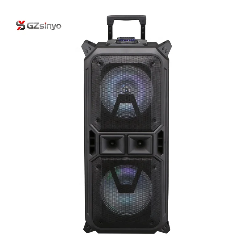 

Ready goods Double 8 inch outdoor portable fashion rechargeable blue tooth speaker with led display