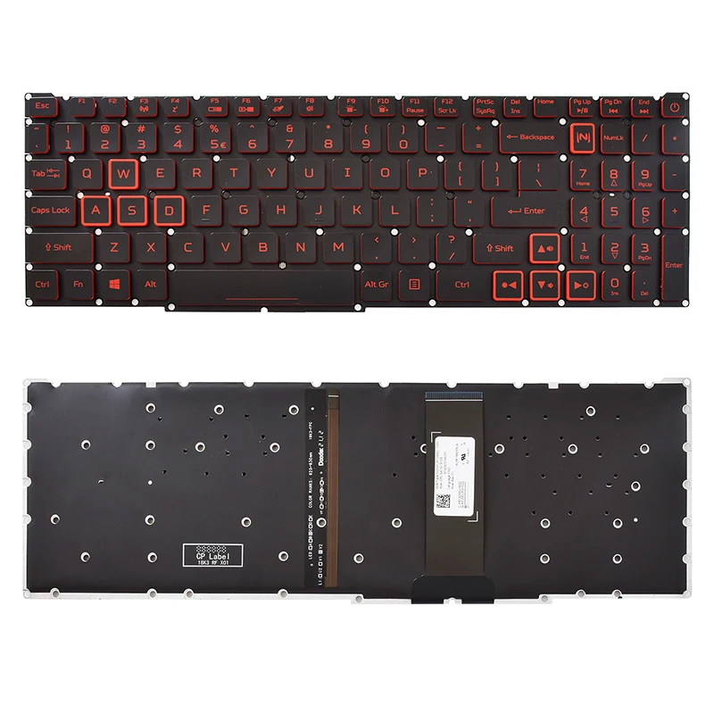 

Laptop Keyboard for Acer Predator Helios 300 PH315-52 PH315-53 PH317-53 Acer Nitro 5 AN515-43 AN515-45 AN515-54 AN515-55, Black