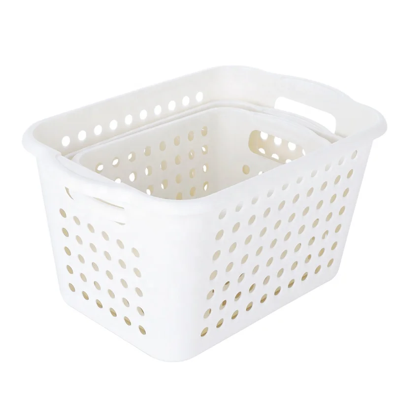 

On Sale Hot Sale Portable Clothing Laundry Plastic Hollowed-out Basket Storage Box