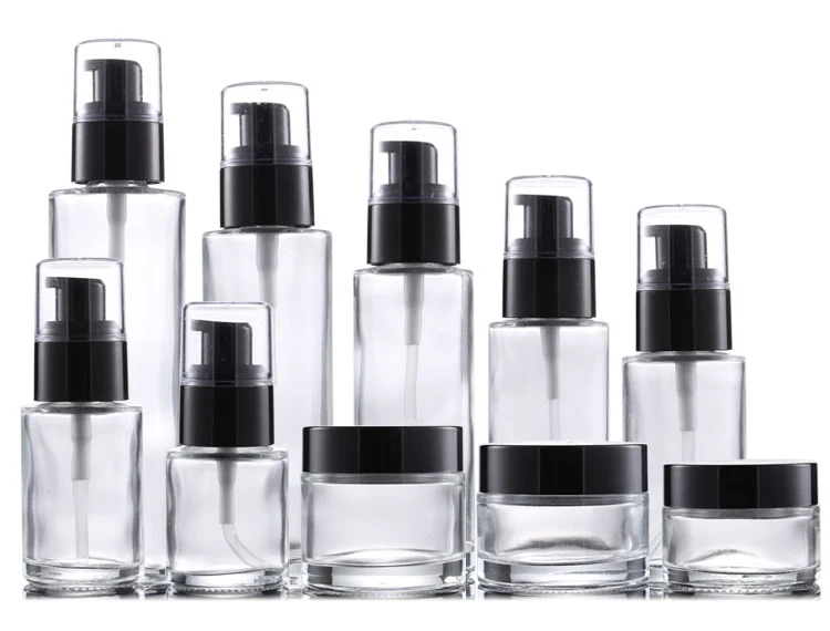 Cosmetic Skincare Packaging Clear Glass Bottle 20ml 30ml 60ml 100ml ...