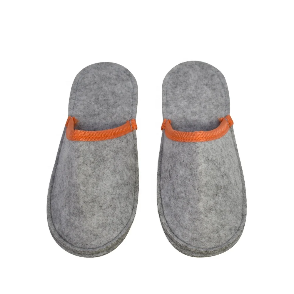 

High Quality indoor warm Hotels Closed Special Slippers bathroom disposable slippers felt slipper, Grey