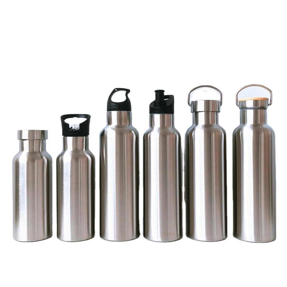 

MIKENDA Double walled stainless steel water bottle vacuum flask thermos, Black, white, green and custom color