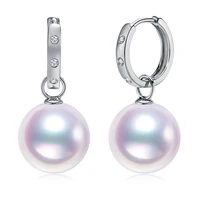 

14K White Gold Fine Jewelry Real Diamond White Southsea Pearl Clip-on Earring Mounting