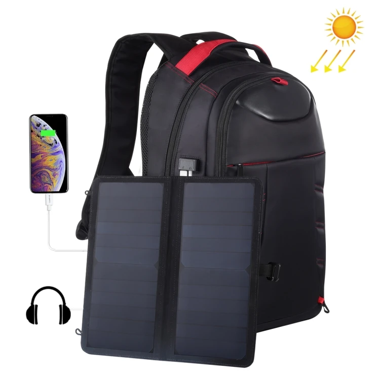 

Best selling HAWEEL 14W Foldable Removable Solar Power Outdoor Portable Dual Shoulders Laptop Backpack