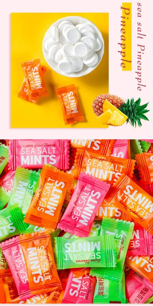 wholesale sugar free sea salt mint candy with fruit flavor