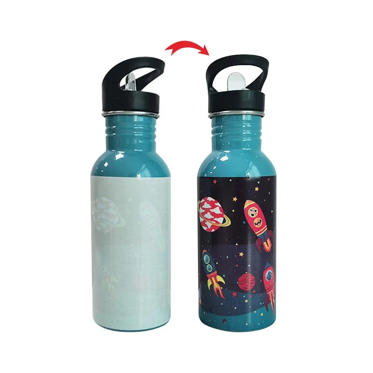 

Single wall stainless steel water bottle color change sport drink bottle, Hot/cold sensitive