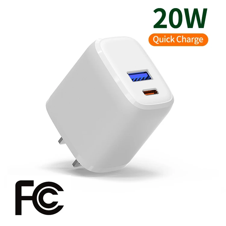 

FCC certificated US wall charger 18W/20W USB A to C socket charger with 1M type C cable