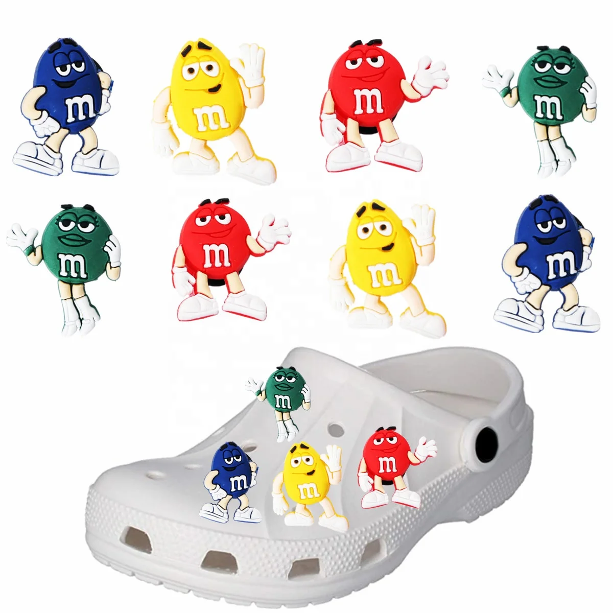 

Cartoon Figures beans Wholesale PVC Plastic Shoe charms Buckles fit for Clog MM Shoes croc charms gibz custom, As picture