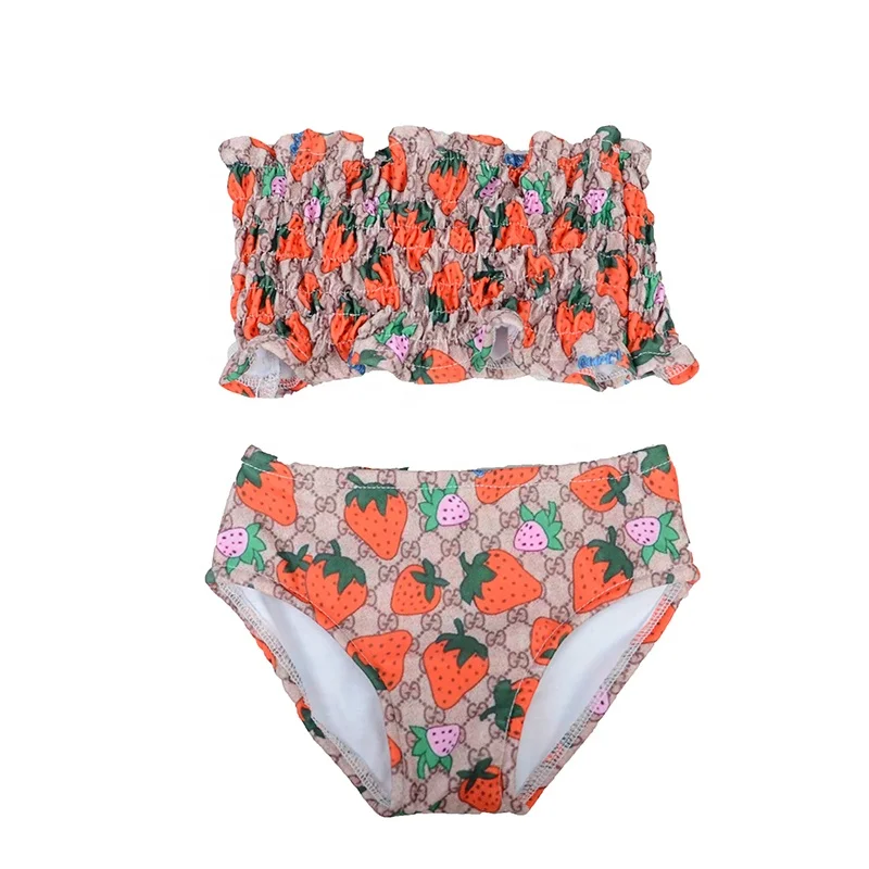 

Custom Bathing Suits Girls strawberry peplum Swimwear Fashion beach swimming suit, Customized color