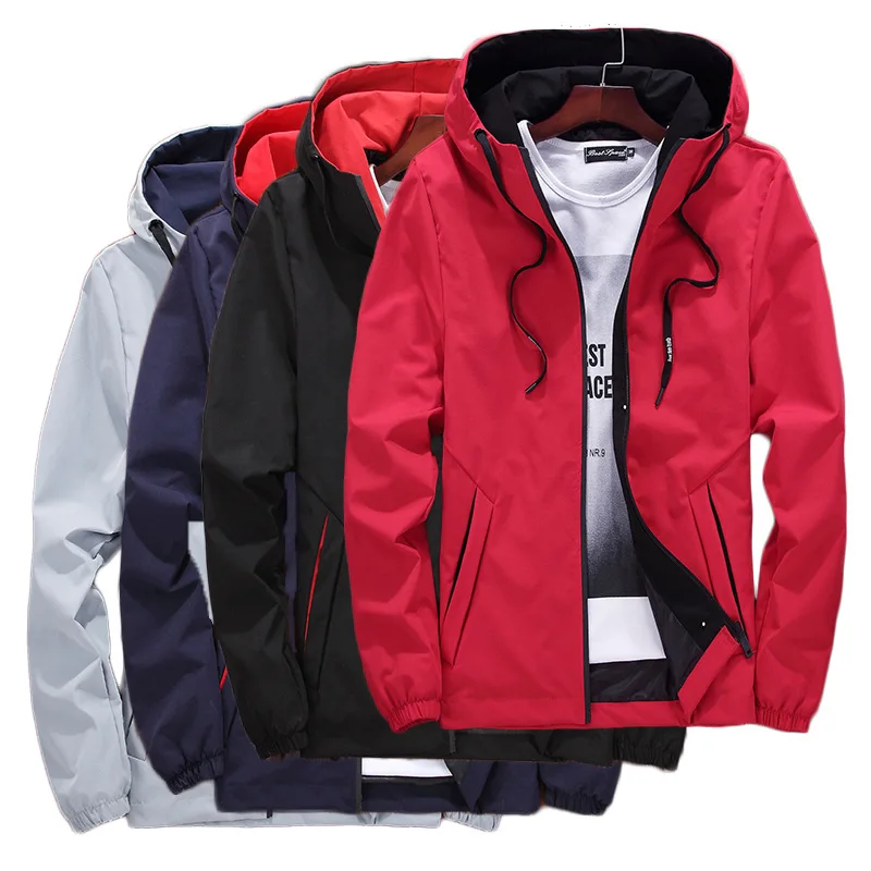 

fashion new hooded teenagers casual coat outdoor windbreaker jackets for mens, 4 colors