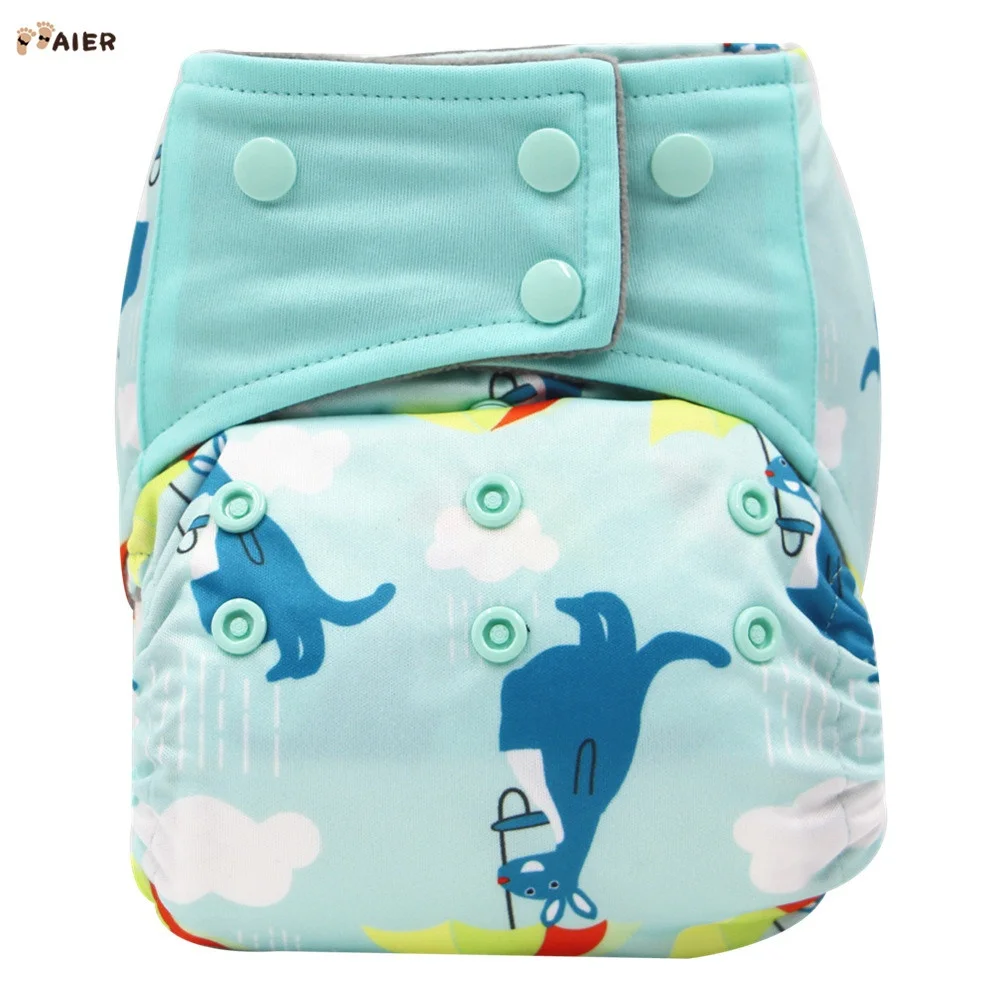 
Aier Wholesale AIO Cloth Diaper Fit For All Babies With Microfiber Insert 