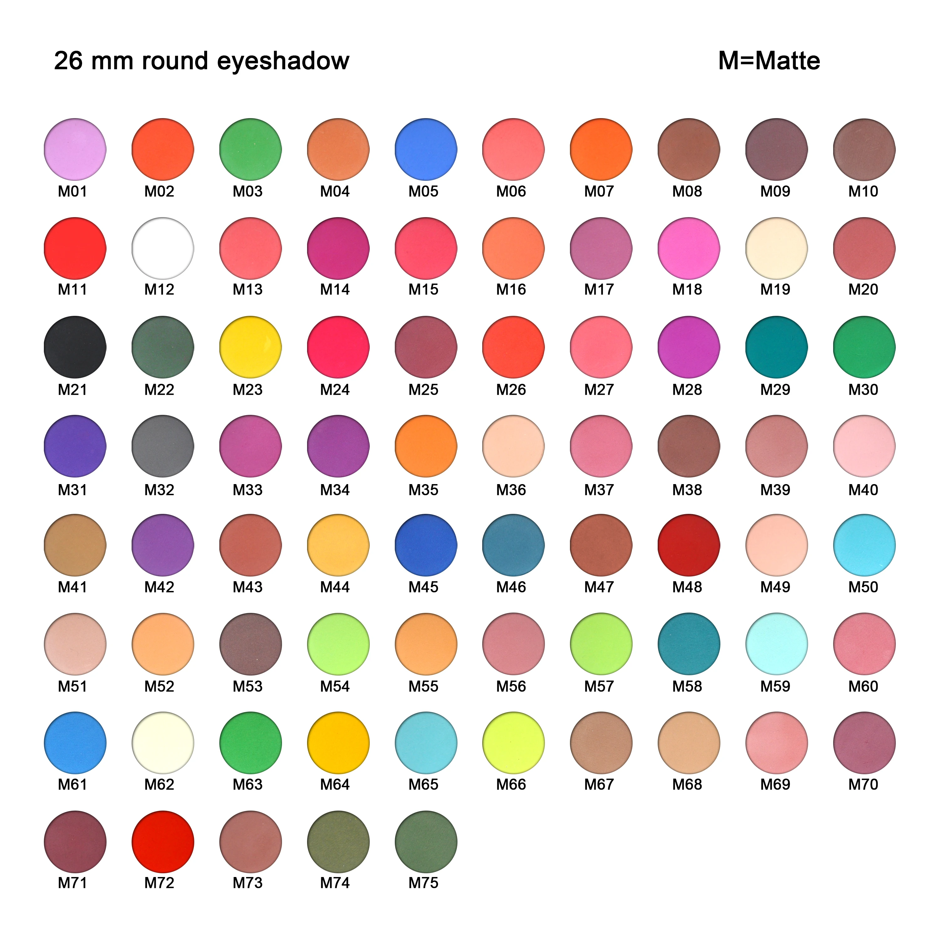 

OEM custom private label multicolor single eyeshadow palette shimmer matte glitter DIY eyeshadow palette 26mm