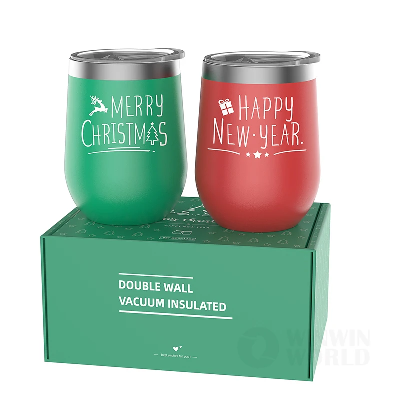 

Christmas Gift 12 oz Outdoor Double Wall Vacuum Insulated Stainless Steel Thermo Cup For Wine Coffee Beer, Customized color