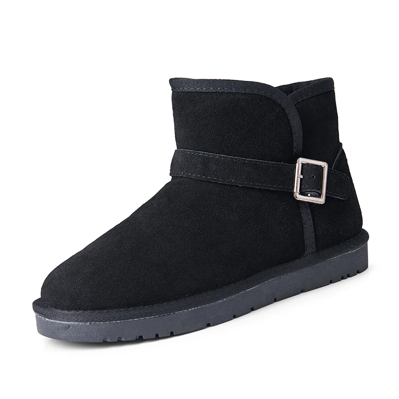 

Men's Suede Leather Snow Boots Winter Warm Cotton Ankle Sneakers Fashion Outdoor Combat Hiking Walking Boots