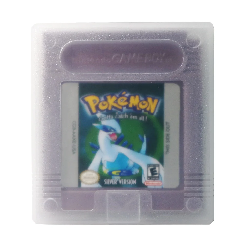 

Retro video hot selling game pokemon silver version for GBC For Gameboy Color Advance SP, Grey