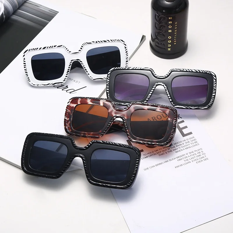 

2021 Fashion retro unisex shades colorful sunglasses square frame glasses, Can be customized