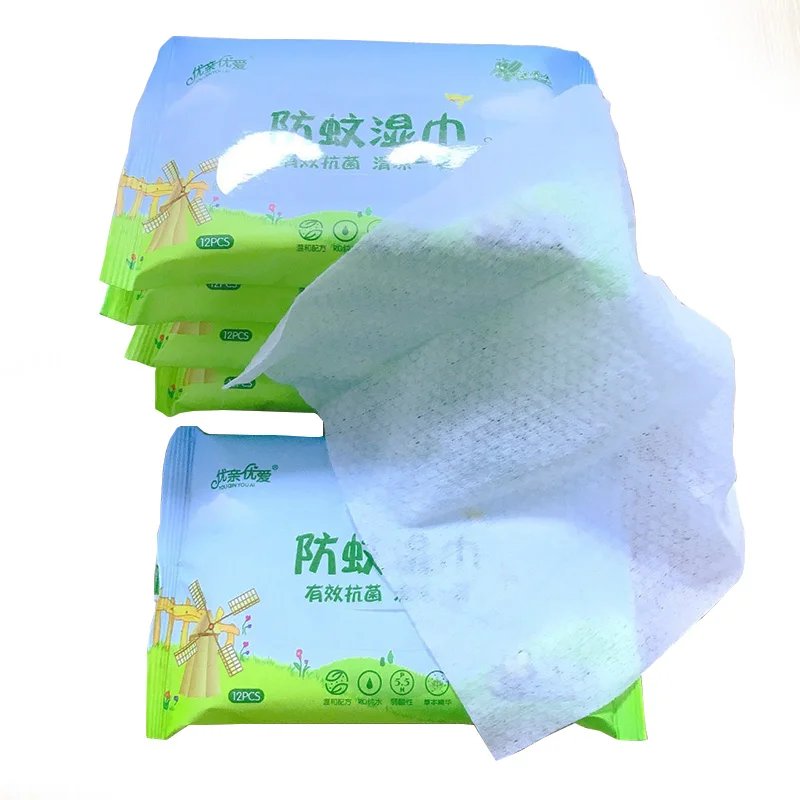 

Baby Cleaning Face Feet Tissues Repellent Baby Wet Wipes Anti Mosquito Wipe face tissue, White