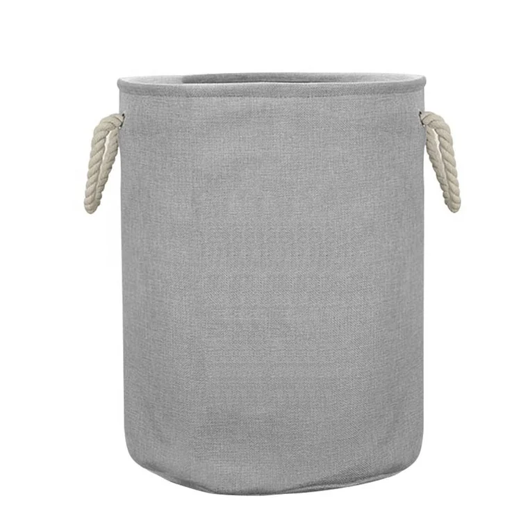 

Large Linen Eva And Cotton Rope Handle Washable Fabric Foldable Laundry Accessories Baskets