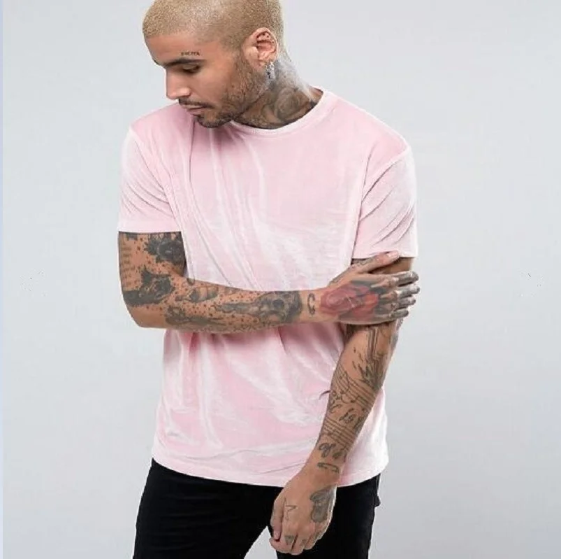 

T shirt Man Summer Velvet Short Sleeve T-shirt Popular Custom Logo Men's Outfits