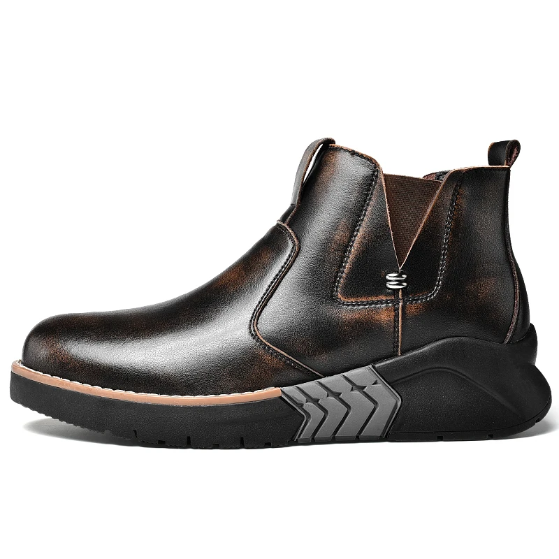 

2019 new design fashion Inner heightened dress man shoes genuine leather, Brown,black