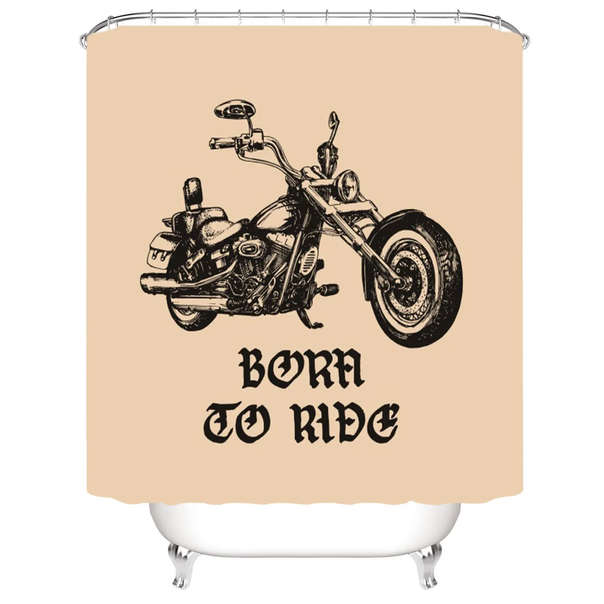 

Simple style personalization custom print waterproof white shower curtain