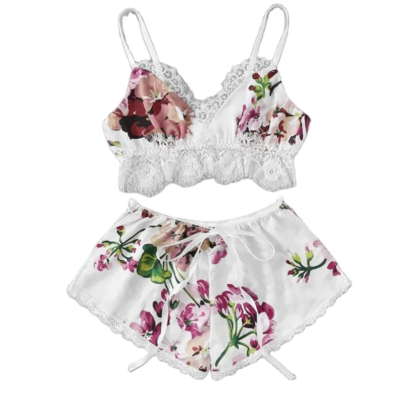 

QC-SFY764 Dropshipping deep v 2 piece set erotic sexy bra and panties match sling lace hot lingerie-sexy plus vendus