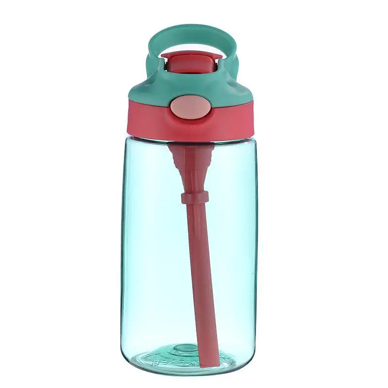 Bulk Bpa Free Plastic Kids Drink Cup 450ml Water Bottle With Straw