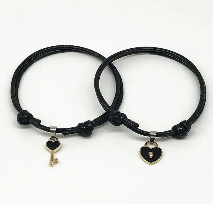 

hot sale simple wax cord couples lovers bracelets, Pictures color