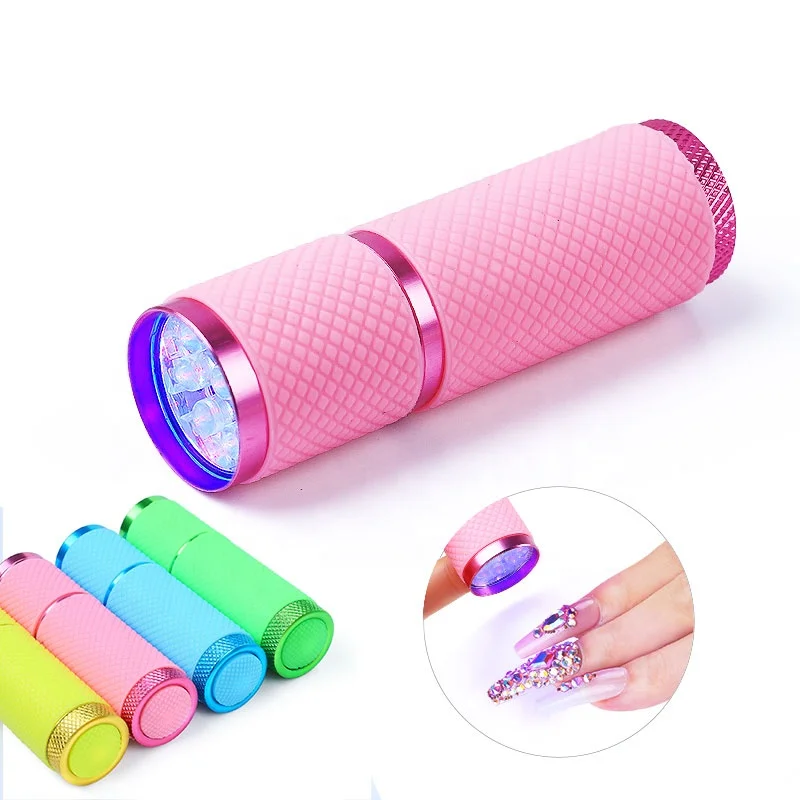 

Flashlight Handle UV LED Nail Lamp Polish Gel Dryer Manicure Accessory Machine Tools, Yellow/pink/green/blue