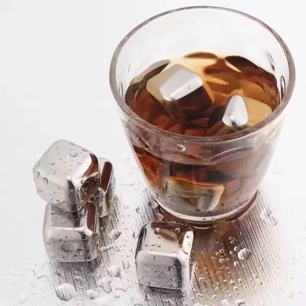 

304 stainless steel ice cubes metal ice whiskey red wine cooling ice cubes Cool down on hot days and drink freely reusable