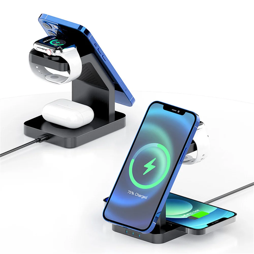 

New 15w Wireless Charger For Iphone 12 3 In 1 Convenient Fast Wireless Charging Station For Apple Watch Airpods Pro