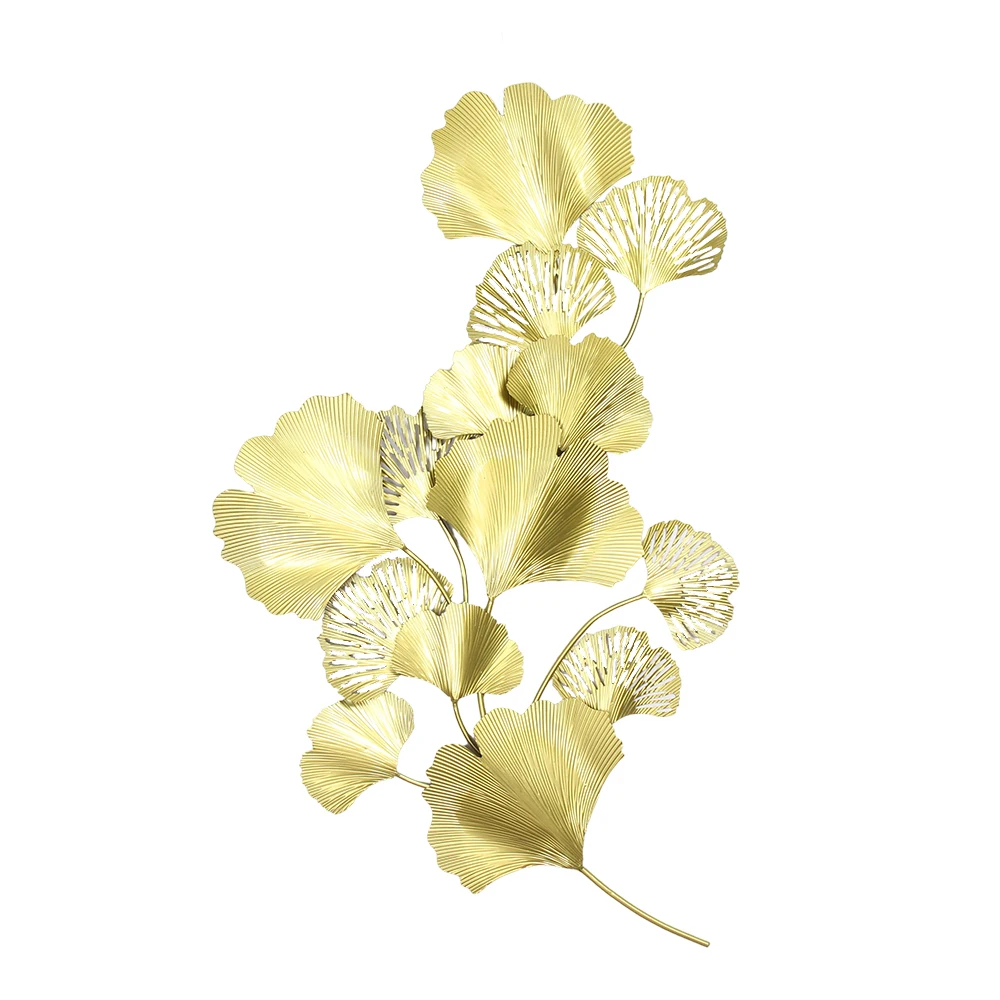 

HYKING Hot Sale Metal Gold Ginkgo Leaves 26'' Wall Decor Bedroom Home Decoration