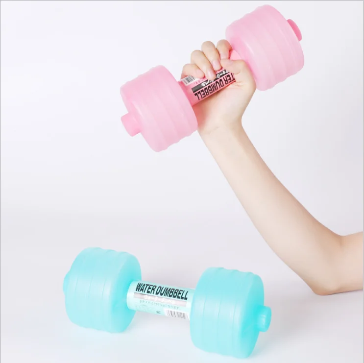 

Fitness Aquatic Barbell Gym Weight lifting Yoga Fitness Water filled Dumbbell injection water dumbbell, Blue, pink