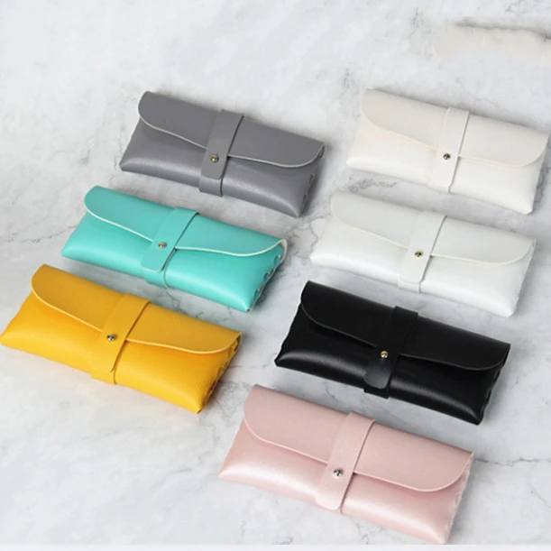 

Handmade Women White Beige Black Sunglasses PU Leather Case Custom Logo Bag Accessories Eyeglasses Case