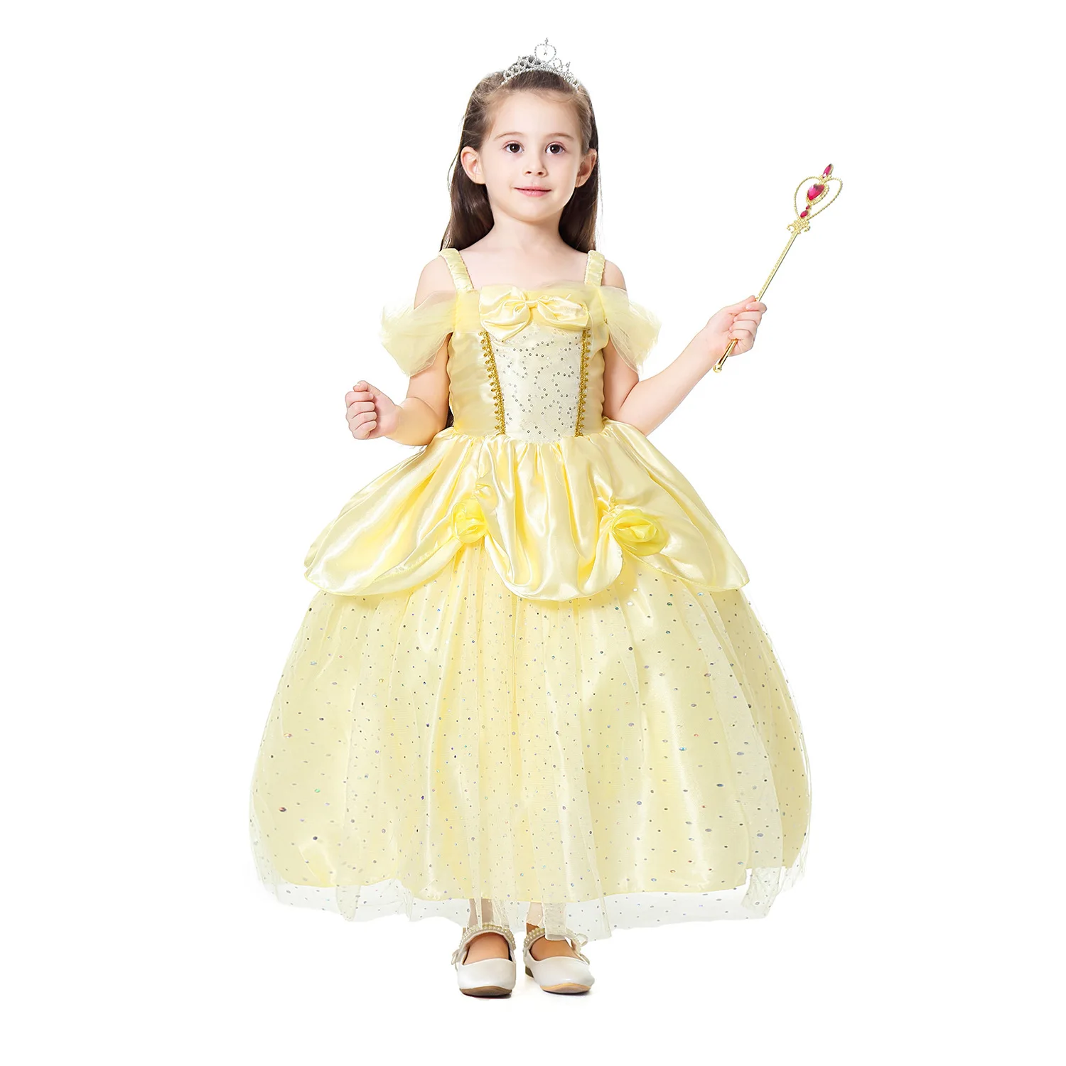 E50 Belle Princess Girls Dress Costume Wholesale Off Shoulder Kids ...