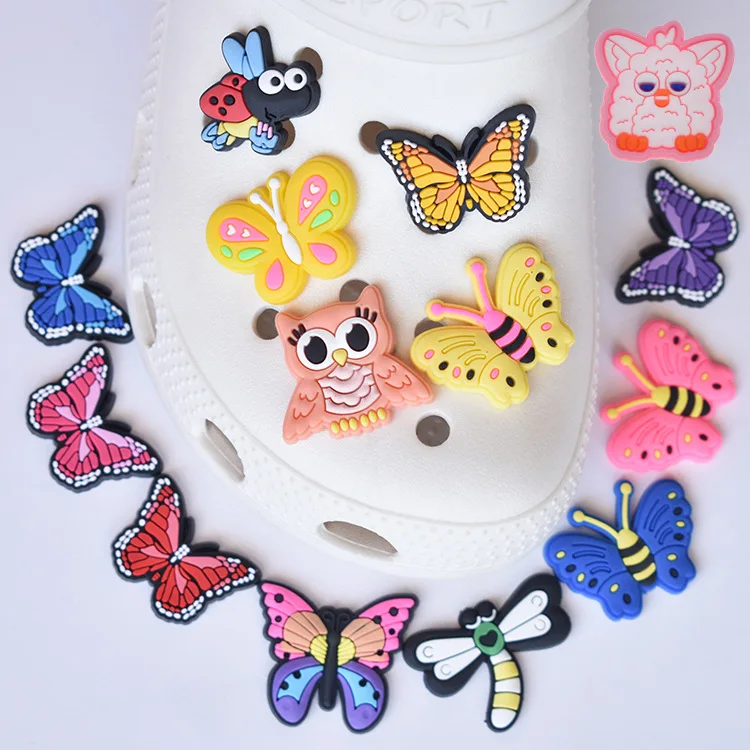 

Butterfly Croc Charms DIY Clogs Accessories Cute Decorations for Crocs Dragonfly Designer Charms for Sandals Slippers