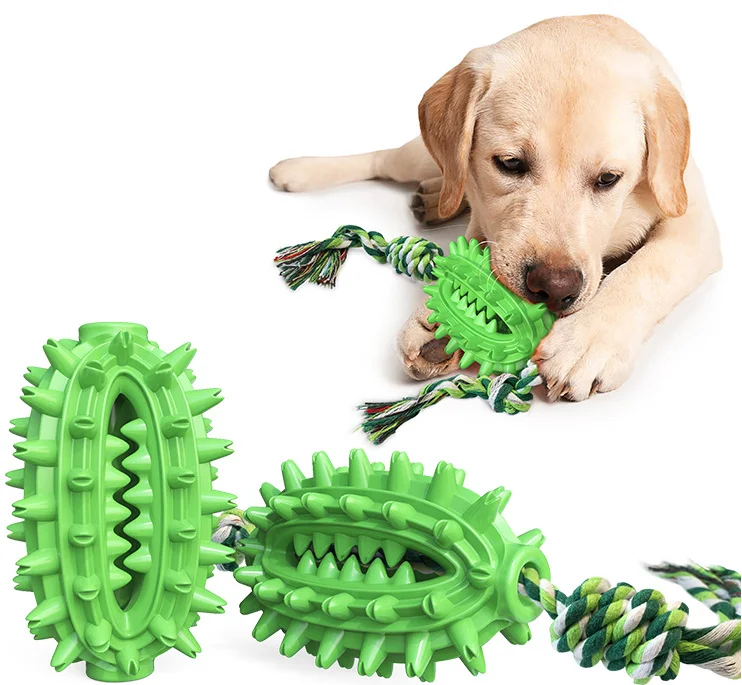 

Pet Teething Super Chewer Dog Toys With Rope Molar Ball Peacock
