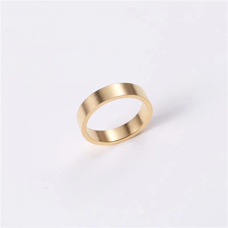 

High End 18K Plain Gold Brushed Metal Ring Hand Rings Bulk Rings Jewelry