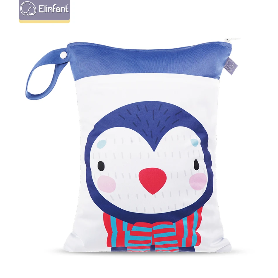 

Elinfant Animal Prints Nappy Bag Waterproof Baby Diaper Bag Reusable Washable Wet Bag