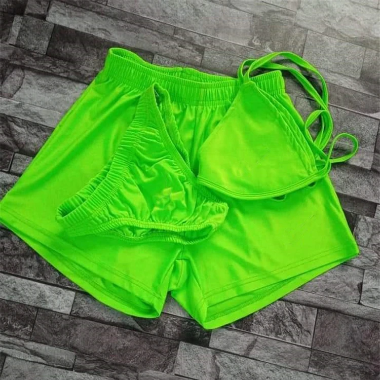 

Hollow Out Printed Sexy Lace Up 3 Piece Bathingsuits 2021 Womens Swimwear Bikini 3 Piece Swimsuit Swimwear 2021