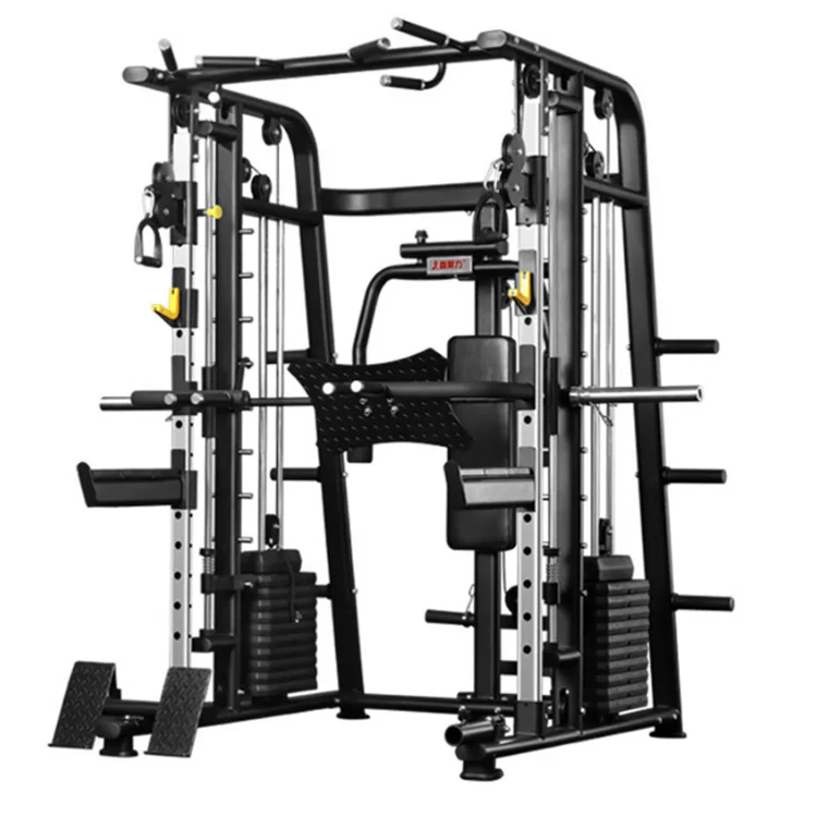 

Commercial Strength Comprehensive Smith Machine Combination Home Fitness Upgrade Multi-functional Squat Rack Gym Equipment, As pics