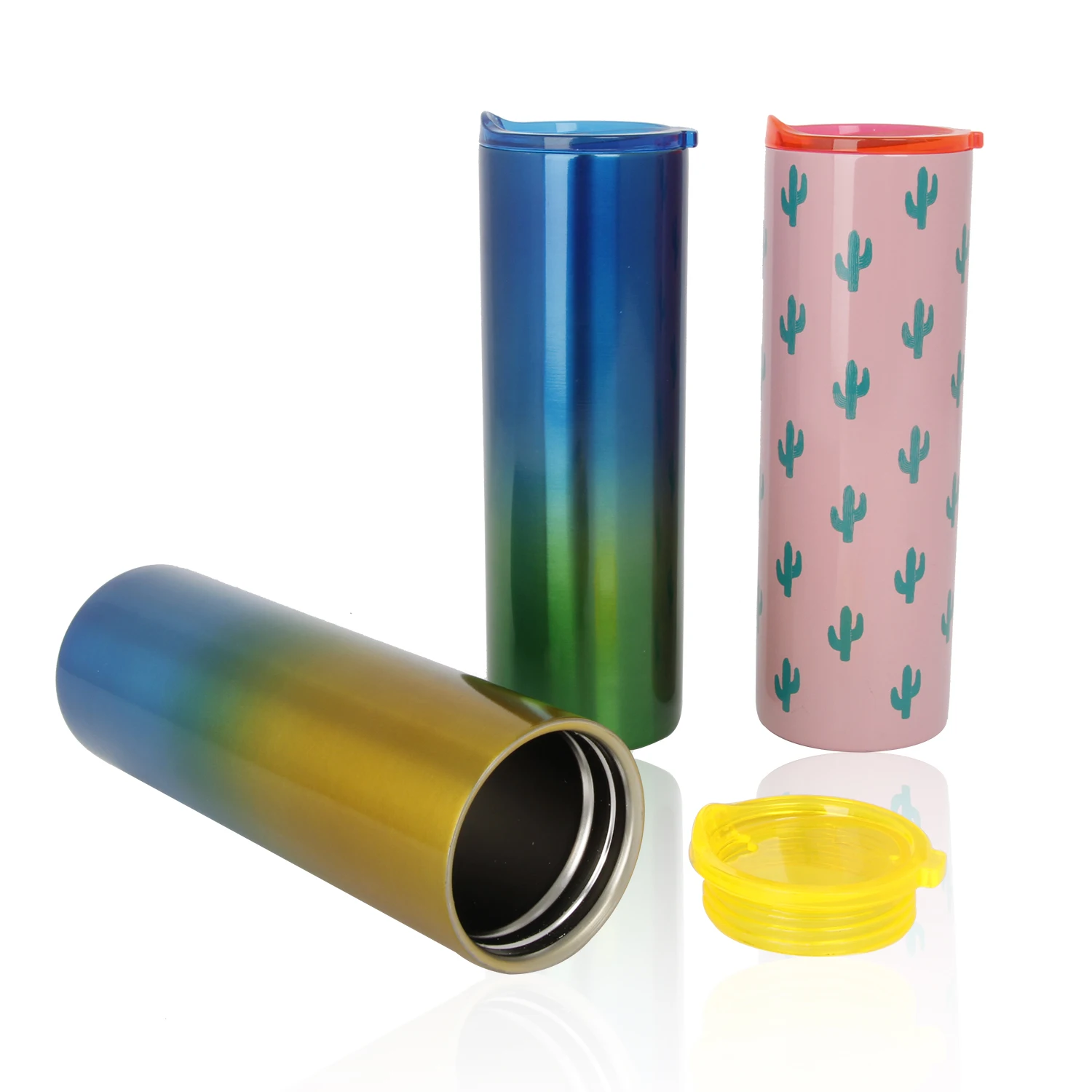 

New Product Colorful Electroplated Double Wall 18/8 Stainless Steel Vacuum Flask Water Bottle, As picture