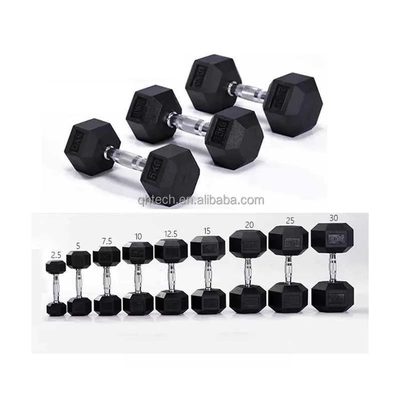 

Free Weights weight Lifting Gym Equipment Dumbbells Workout Lbs 10Kg Dumbells Rubber Hex Dumbbell Sets In Pounds, Black