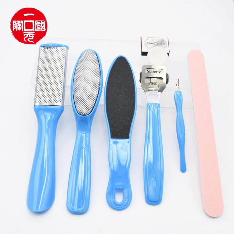 

One dollar Factory direct sale 8-in-1 stainless steel double-sided peeling foot planing foot knife manicure set