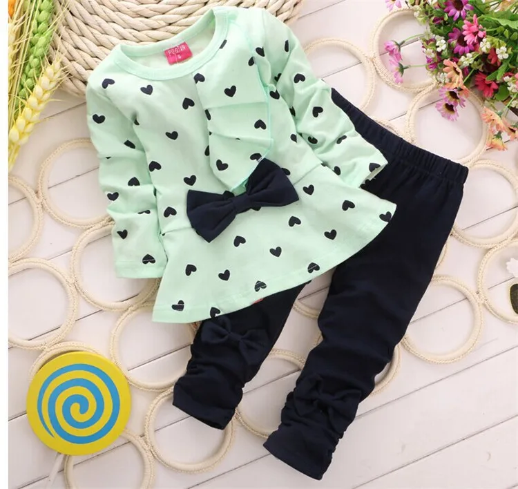 

Girls' Clothing Sets Fall Spring Two Piece Outfits Dress + Pants Cute Baby Girl Clothes Dot Printing Kids Casual Wear, Pic